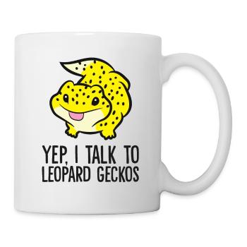 Leopard Gecko Propriétaire Oui Je parle aux Léopards Geckos - Mug blanc - blanc - Droite