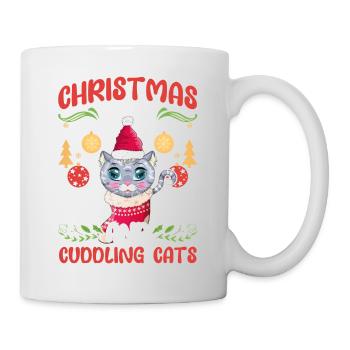 Cat Cuddle Animal Love Christmas, Love Cats - Mug - white - Right
