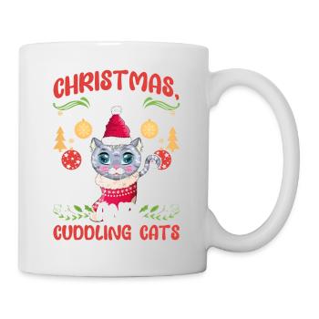 Cat Cuddle Animal Love Christmas, Love Cats - Mug - white - Right