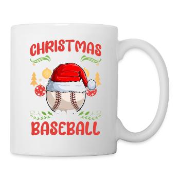 Joueur de baseball Club Amour de Noël - Mug blanc - blanc - Droite