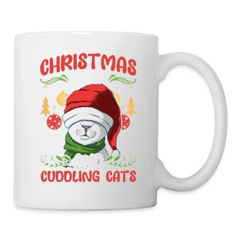 Cat Cuddle Animal Love Christmas, Love Cats - Mug - white - Right