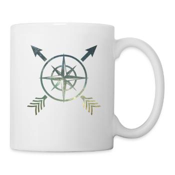 Kompass mit Pfeilen - Tasse - Weiß - Rechts