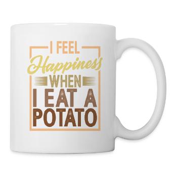 Je ressens du bonheur quand je mange une pomme de terre 2 - Mug blanc - blanc - Droite