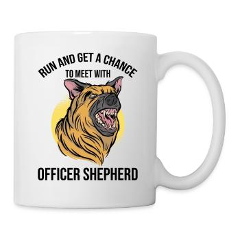 Polizeibeamter Polizeihund - Tasse - Weiß - Rechts