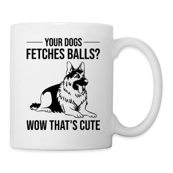 Polizeibeamter Polizeihund - Tasse - Weiß - Rechts
