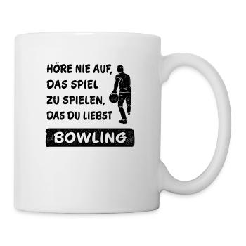 Never Stop Playing the Game Bowling Gift - Mug - white - Right