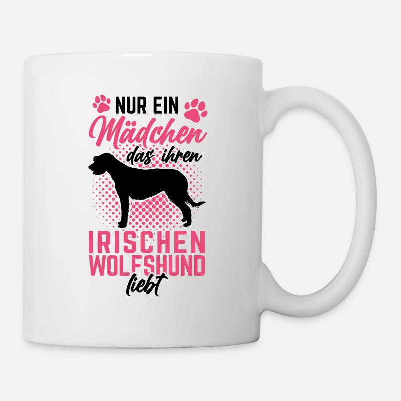 Mädchen liebt Irischer Wolfshund Irland Windhund - Tasse - Weiß