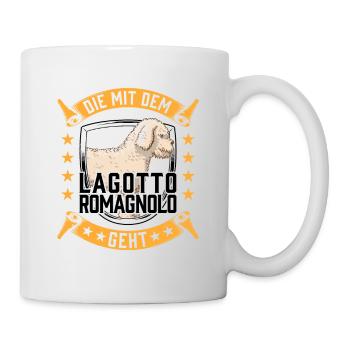 Die mit dem Lagotto Romagnolo Trüffelhund - Tasse - Weiß - Rechts