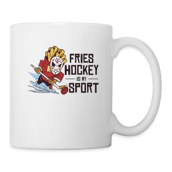 Ice Hockey Sporty Playing Fries Lover - Mug - white - Right