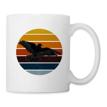 Black Crow Raven Retro Sunset Gothic Bird Lover - Mug - white - Right