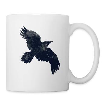 Retro Crow Flying Raven Distressed Flying Bird - Tasse - Weiß - Rechts