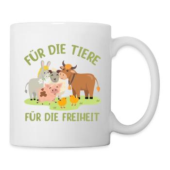 Für die Tiere Für die Freiheit - Tasse - Weiß - Rechts