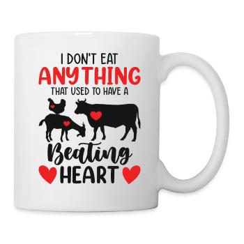 Je ne mange pas ce qui avait un cœur battant - Mug blanc - blanc - Droite