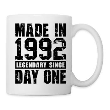 Hergestellt 1992, legendär seit dem ersten Tag - Tasse - Weiß - Rechts