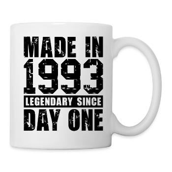 Hergestellt 1993, legendär seit dem ersten Tag - Tasse - Weiß - Rechts