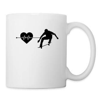 Skater Skate Heartbeat - Mug blanc - blanc - Droite