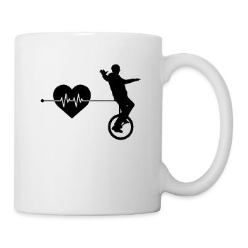 Unicycle heartbeat - Mug - white - Right