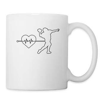 Football Rugby Herzschlag - Tasse - Weiß - Rechts