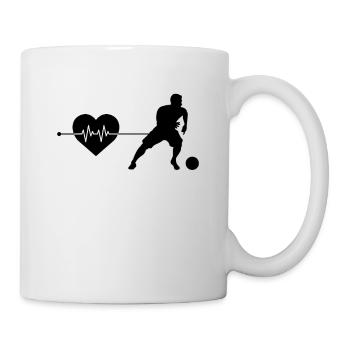 Fußball Herzschlag - Tasse - Weiß - Rechts