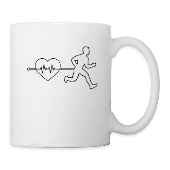 Rythme cardiaque de jogging - Mug blanc - blanc - Droite