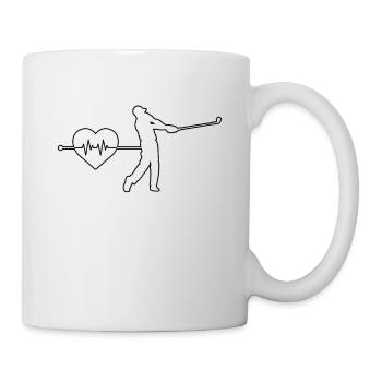 Golf heartbeat - Mug - white - Right