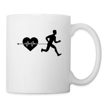 Rythme cardiaque de jogging - Mug blanc - blanc - Droite