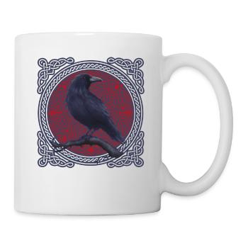 Rabe Krähe Keltisch - Tasse - Weiß - Rechts