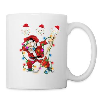 Dabbing Santa Claus Weihnachten Lustiger Golfer Santa G - Tasse - Weiß - Rechts