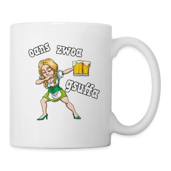 Dabbing Kellnerin Dirndl Bedienung Schunkelmusik - Tasse - Weiß - Rechts