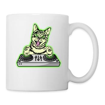 DJ Cat Techno Kitten EDM Dance Music Cat - Tasse - Weiß - Rechts