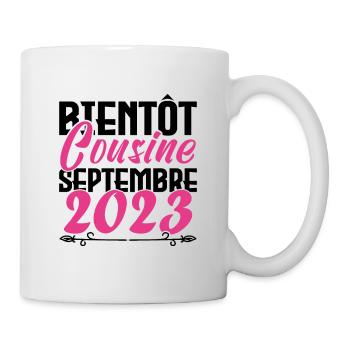 Annonce grossesse. bientôt Cousine Septembre 2023. - Mug blanc - blanc - Droite