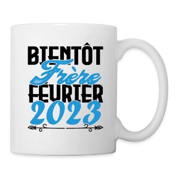 Annonce grossesse. bientôt Frère Février 2023. - Mug blanc - blanc - Droite