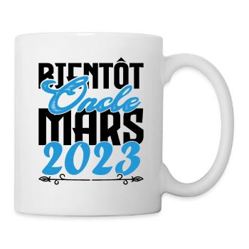 Cadeau Annonce grossesse. bientôt Oncle Mars 2023. - Mug blanc - blanc - Droite