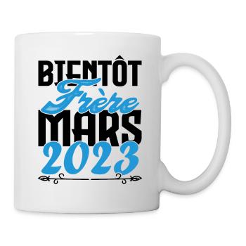 Cadeau Annonce grossesse. bientôt Frère Mars 2023. - Mug blanc - blanc - Droite