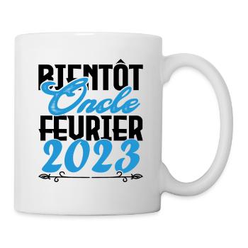 Annonce grossesse. bientôt Oncle Février 2023. - Mug blanc - blanc - Droite