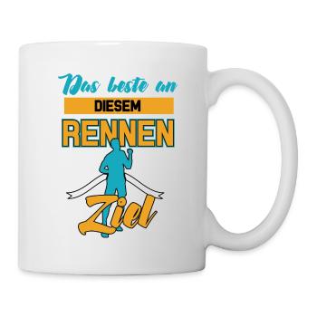 Lustiges Marathon Läufer Laufen Cross Country - Tasse - Weiß - Rechts
