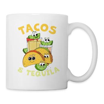 Funny Taco Mexican Food And Drink Tacos and Tequil - Mug - white - Right
