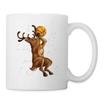 Rentier spielt Basketball Weihnachten Basketballer - Tasse - Weiß - Rechts