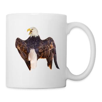 Pygargue à tête blanche criant par derrière, naturel - Mug blanc - blanc - Droite