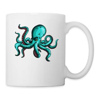 8 Armed Blue Octopus Squid Fan Lover - Mug - white - Right