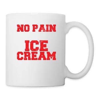 No Pain No Ice Cream Cardio Fitness Funny Gym Sayi - Mug - white - Right