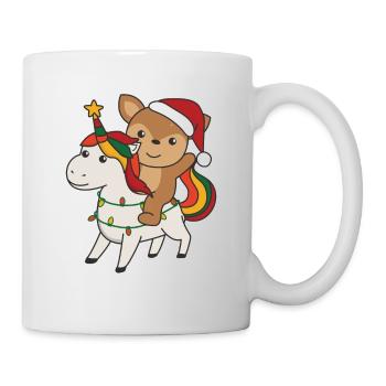 Licorne de Noël Cerf Joyeux Noël Licorne - Mug blanc - blanc - Droite