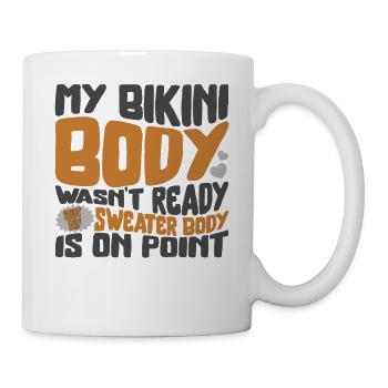 Halloween Mein Bikinikörper war nicht fertig Kaffee - Tasse - Weiß - Rechts