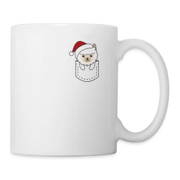 Fröhliche Weinachten süßes Lama in Brusttasche - Tasse - Weiß - Rechts