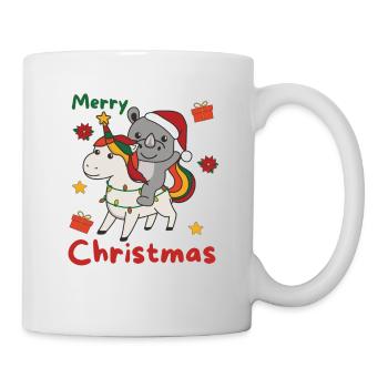 Christmas Rhinoceros Merry Christmas Unicorn - Mug - white - Right