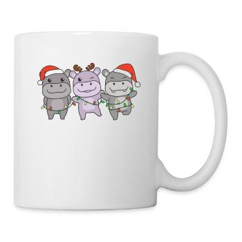 Hippo Christmas Animals Cute Hippos - Mug - white - Right