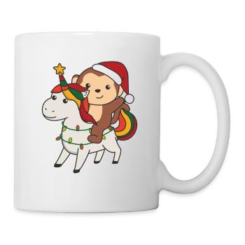 Christmas Unicorn Monkey Merry Christmas Unicorn - Mug - white - Right