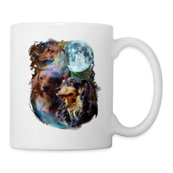 3 Moon Dachshund Dog Lover Cool Animal Pet Novelty - Mug - white - Right