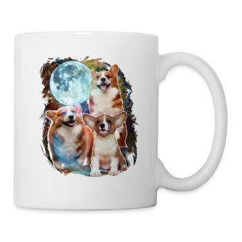 3 Moon Corgi Dog Lover Cool Animal Pet Novelty Pun - Mug - white - Right