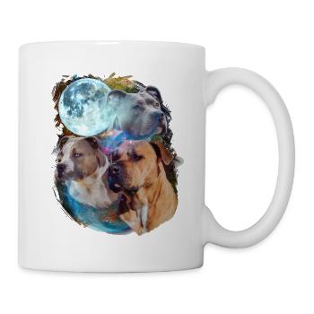 3 Moon Pitbull Dog Lover Cool Animal Pet Novelty - Mug blanc - blanc - Droite